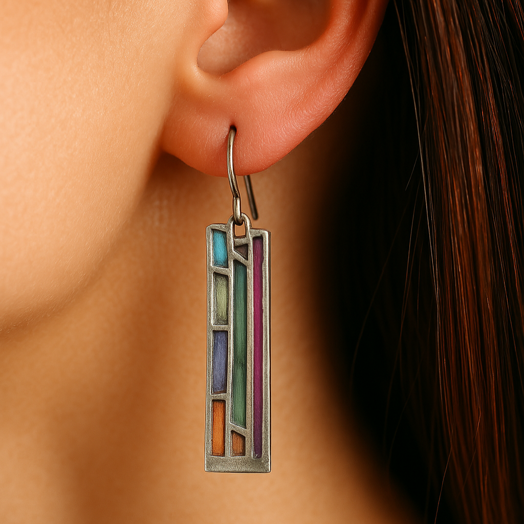 Irene - Color Block Rectangle Earrings