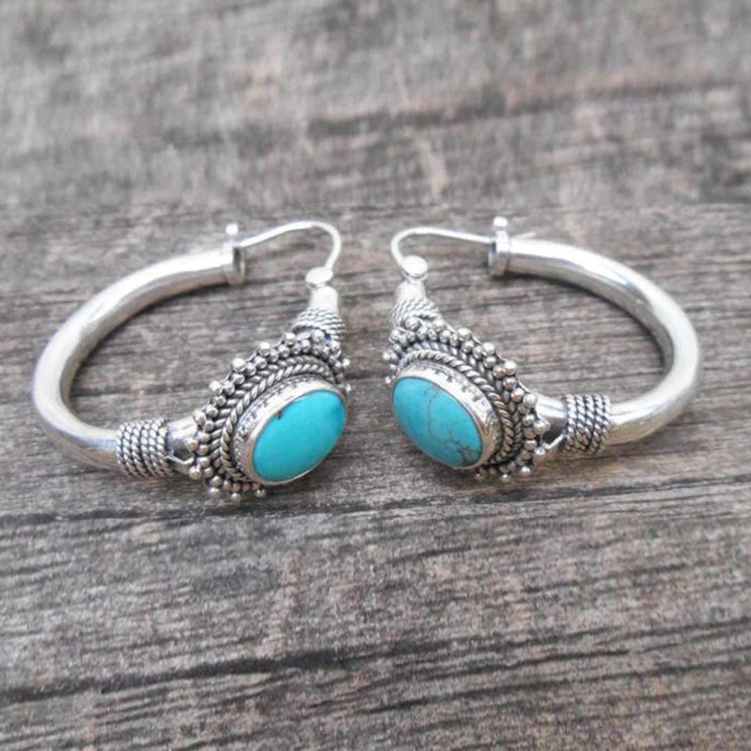 Joy - Vintage Turquoise Blue Earrings