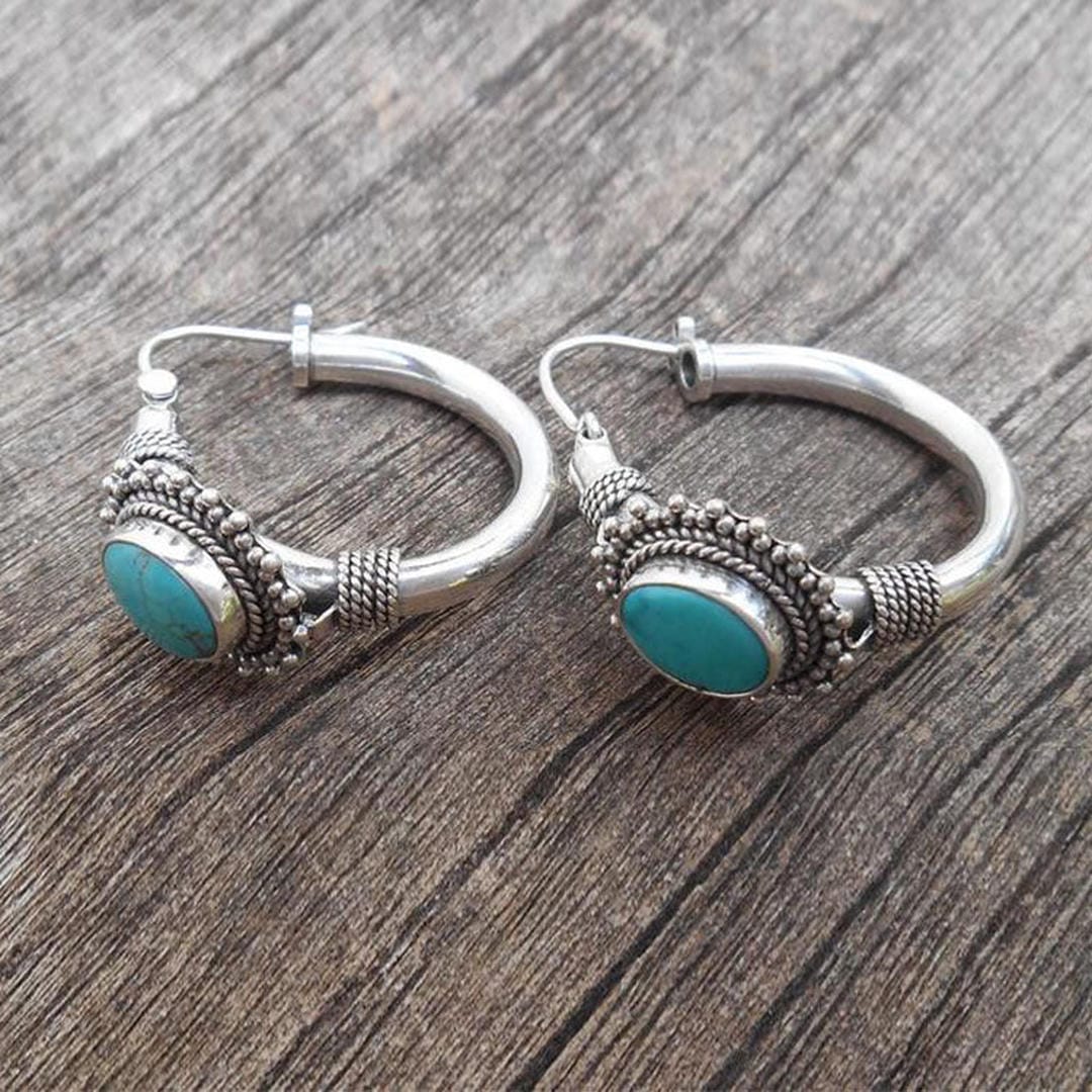 Joy - Vintage Turquoise Blue Earrings