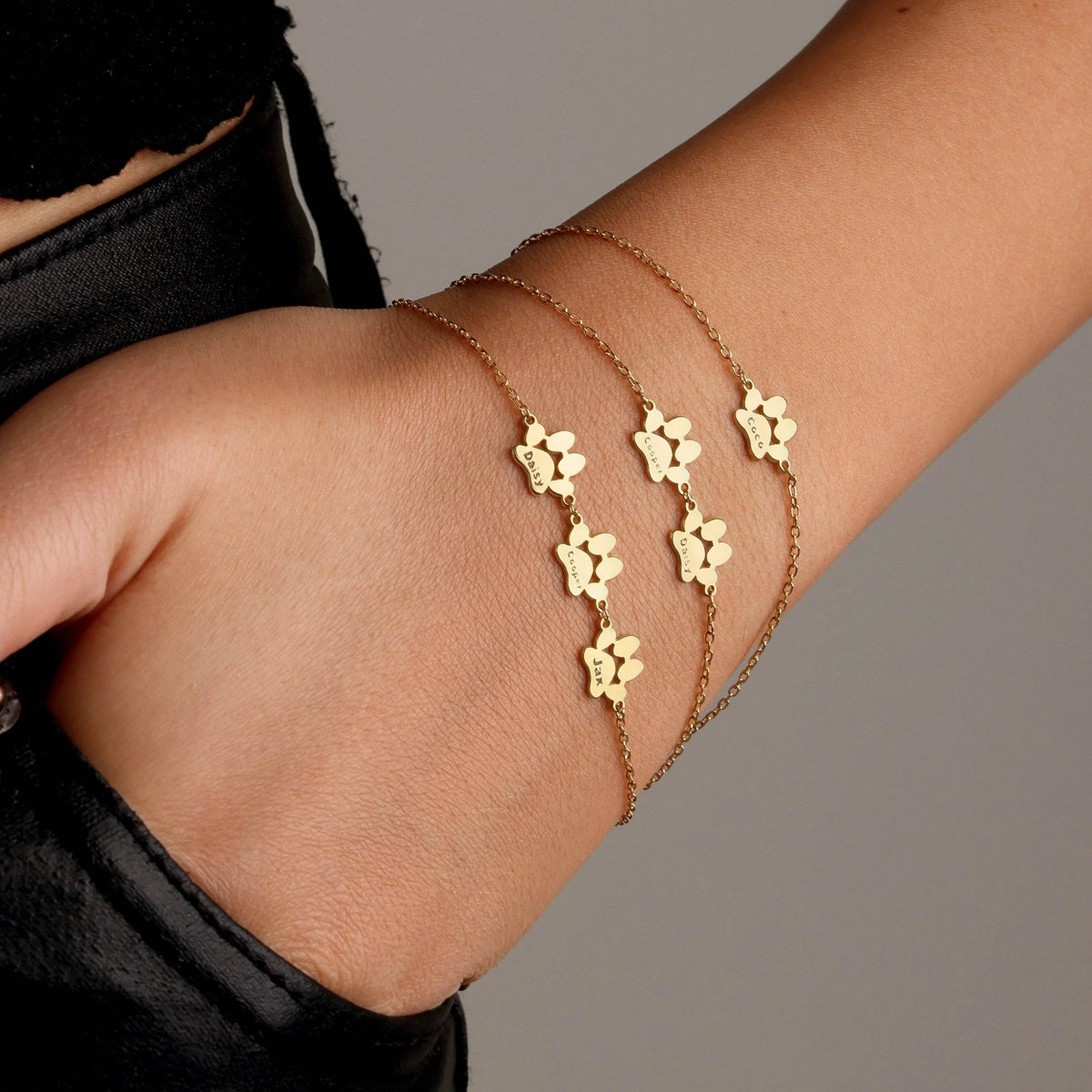 Ariel - Paw Print Name Bracelet