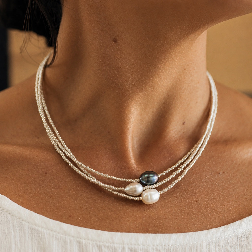 Carmen - Three Strand Pearl Style Necklace