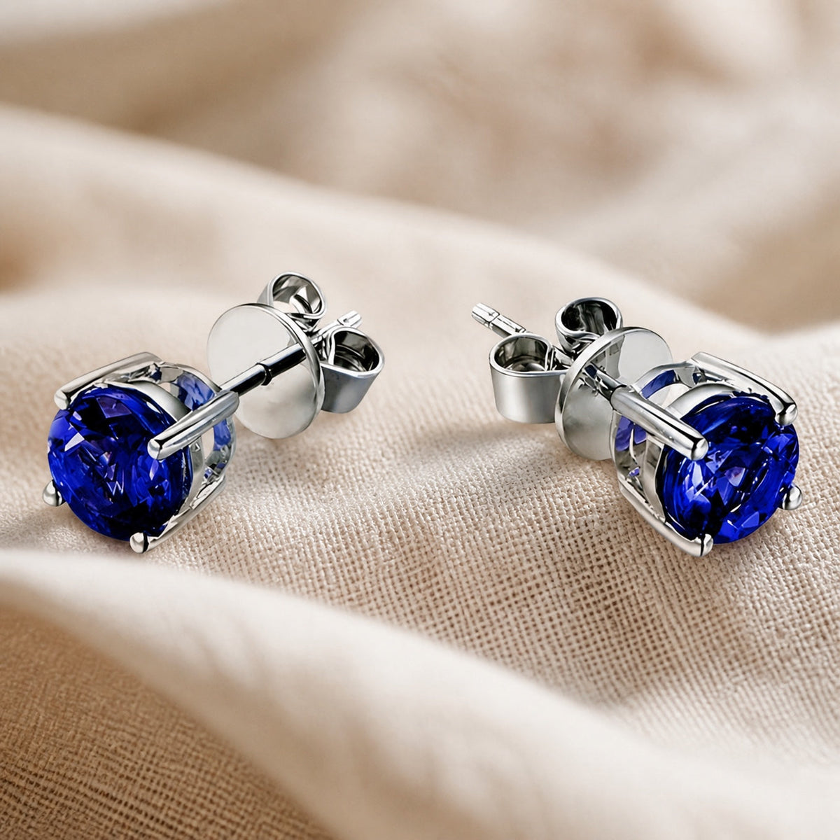 Shirley - Blue Stone Stud Earrings