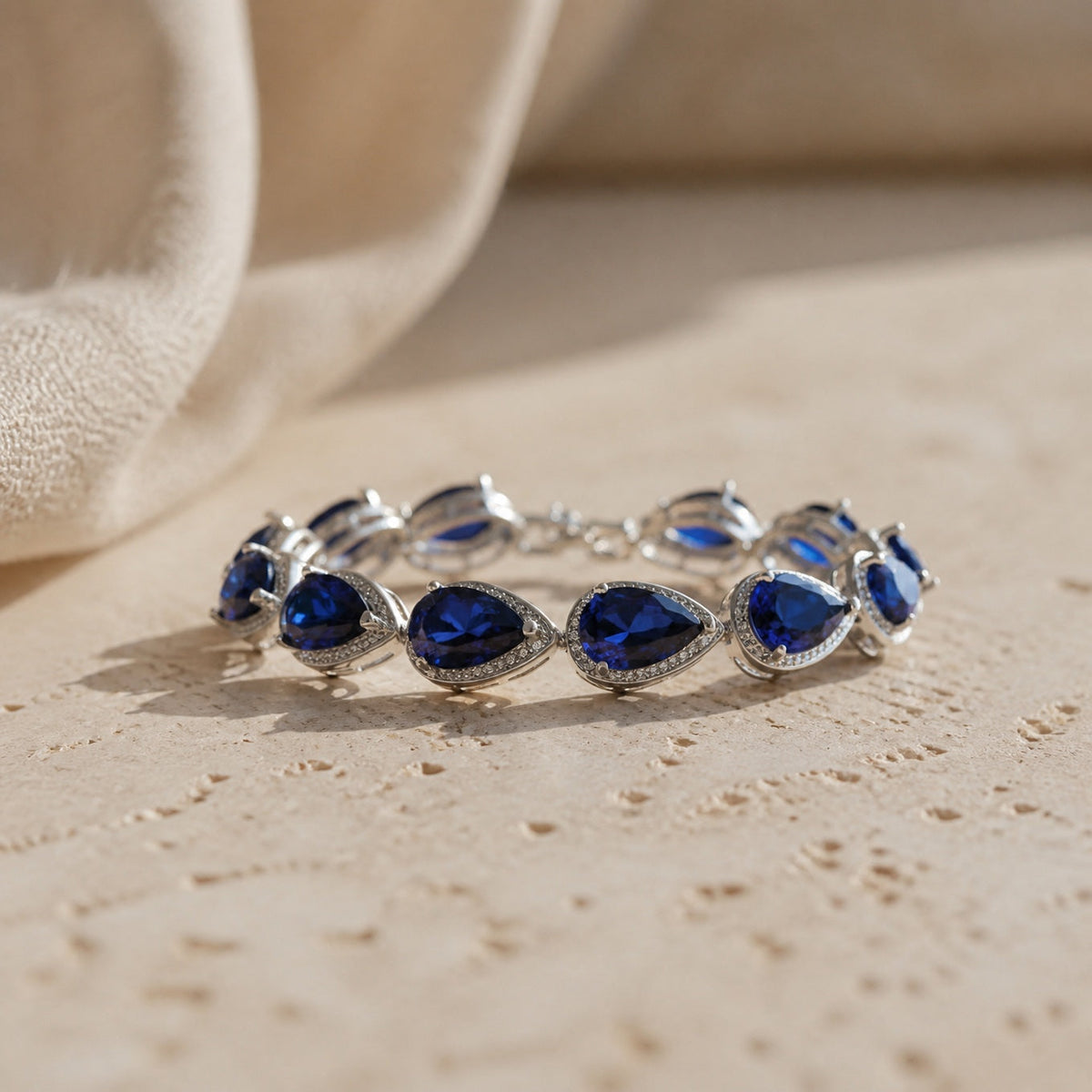 Cheryl - Blue Stone Link Bracelet