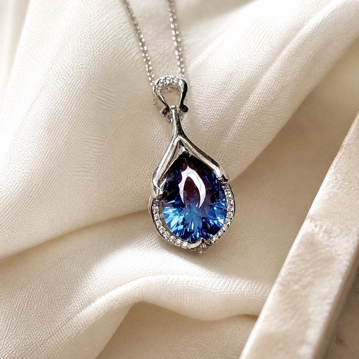 Kay - Blue Teardrop Swirl Pendant Necklace