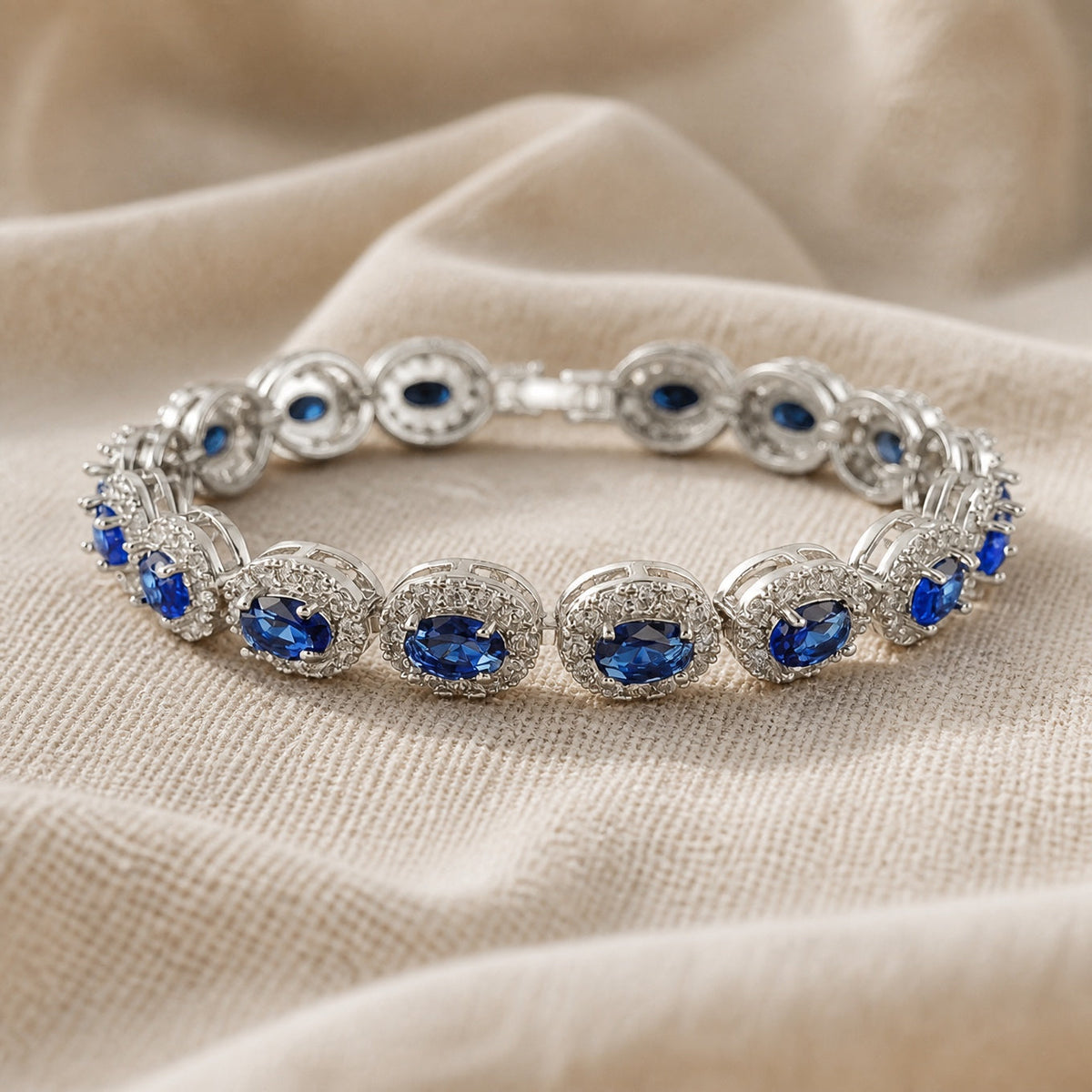 Fern - Oval Blue Stone Bracelet