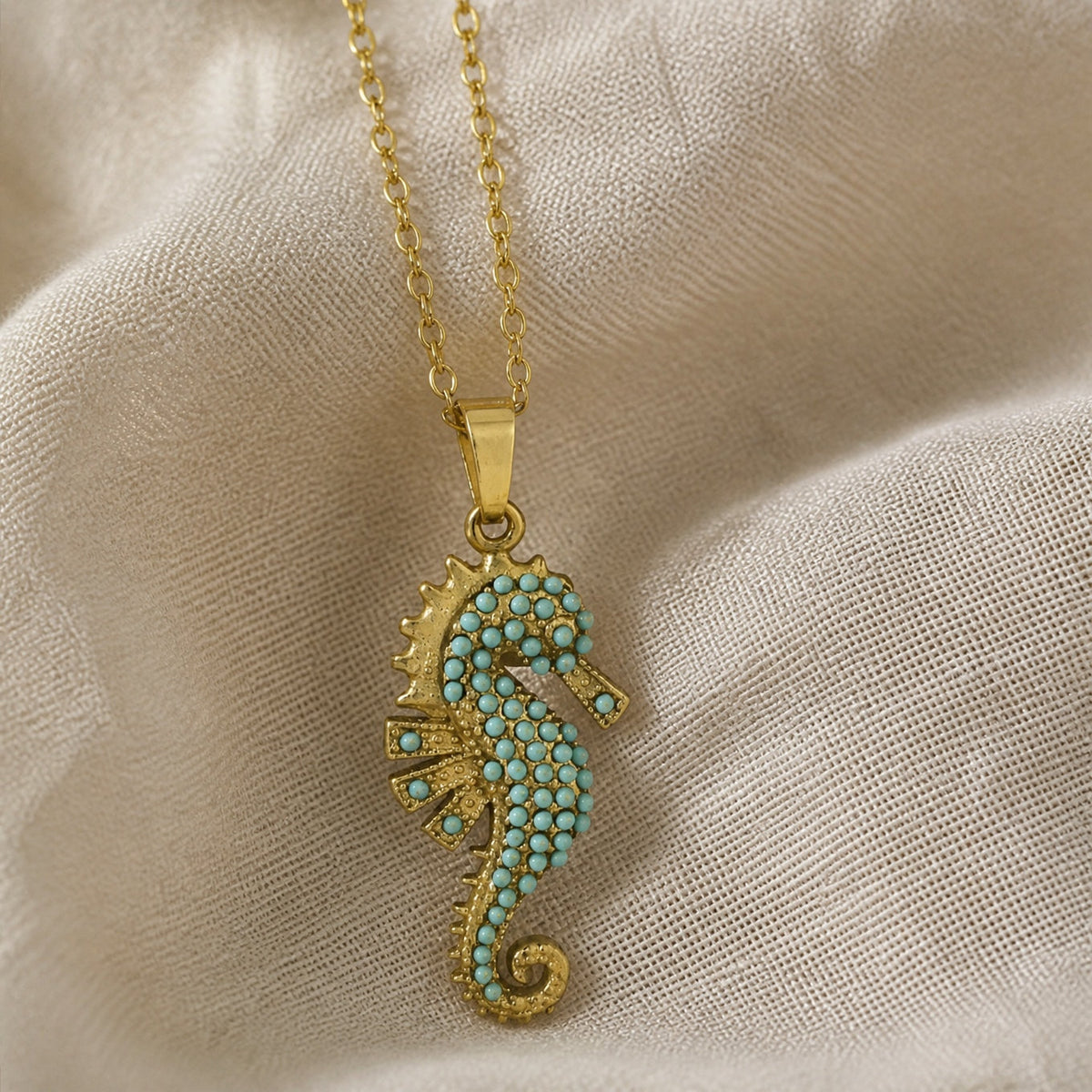 Nell - Gold Seahorse Pendant Necklace