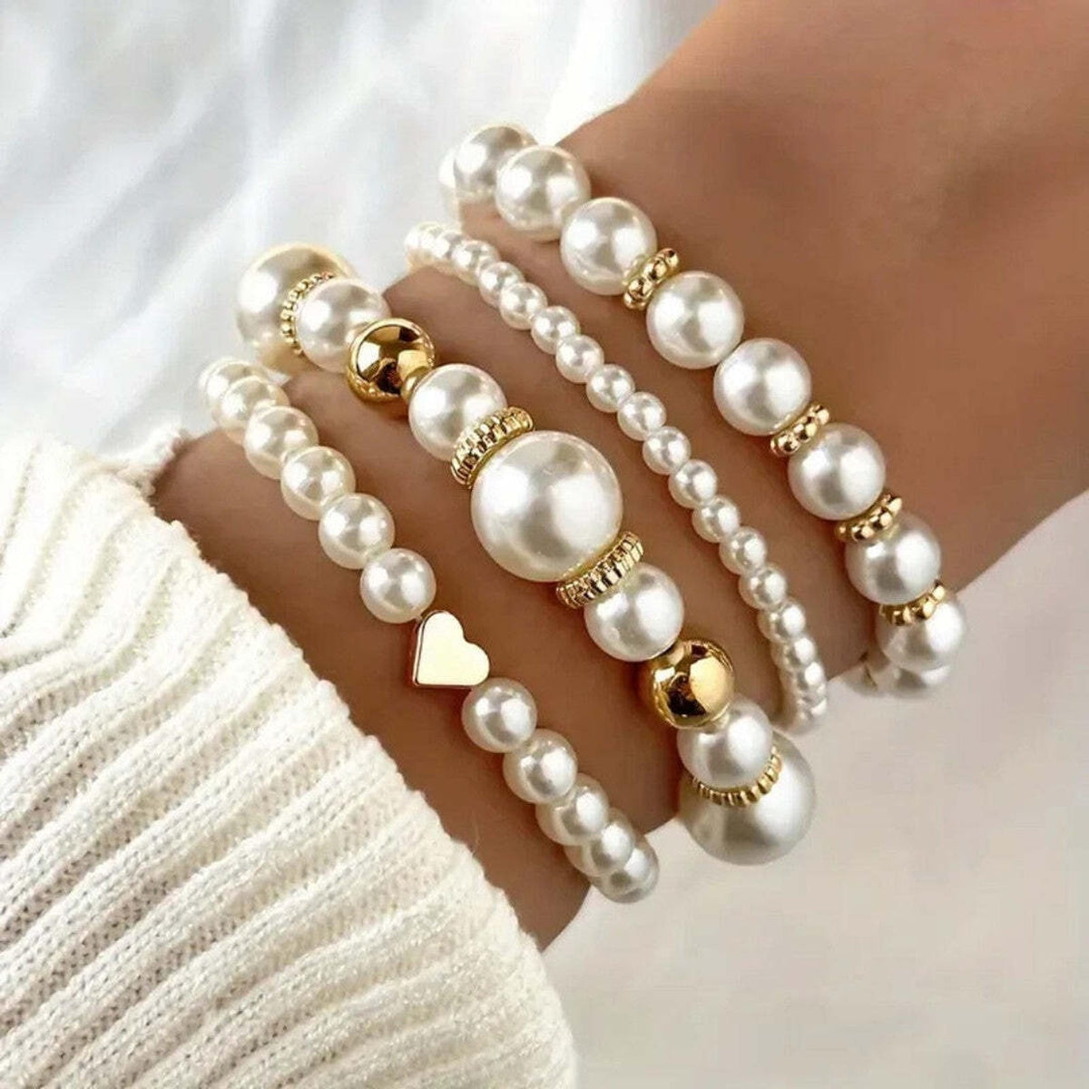 Andrea - Pearl Style Bracelet Set