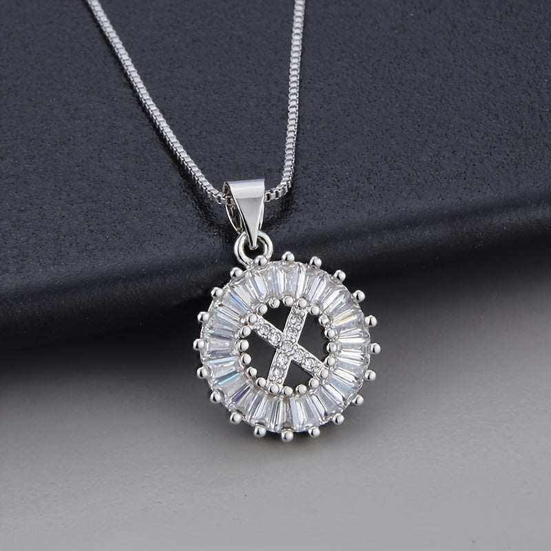 Joyce - Round Initial Pendant Necklace