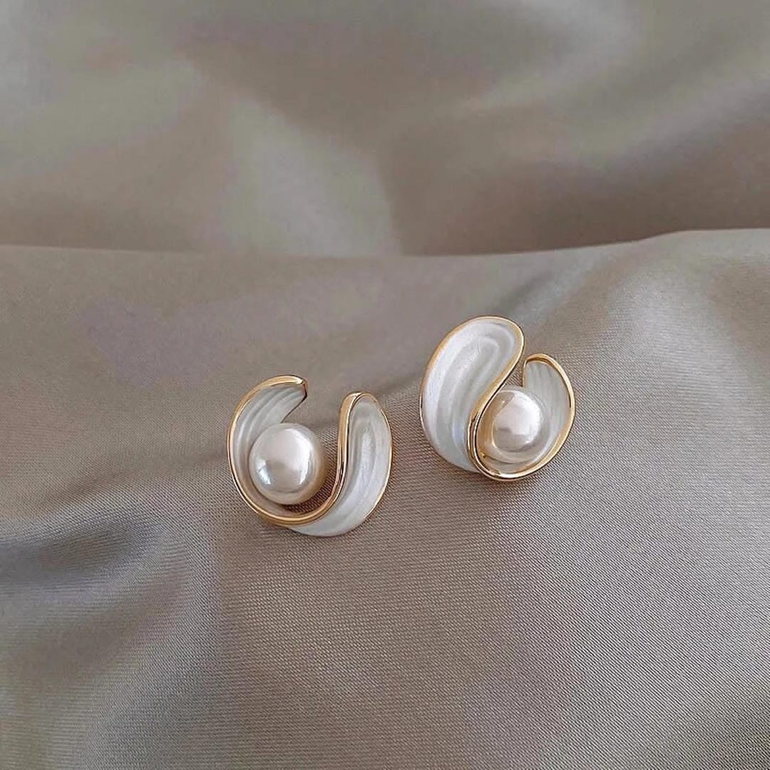 Hope - White Stone Stud Earrings