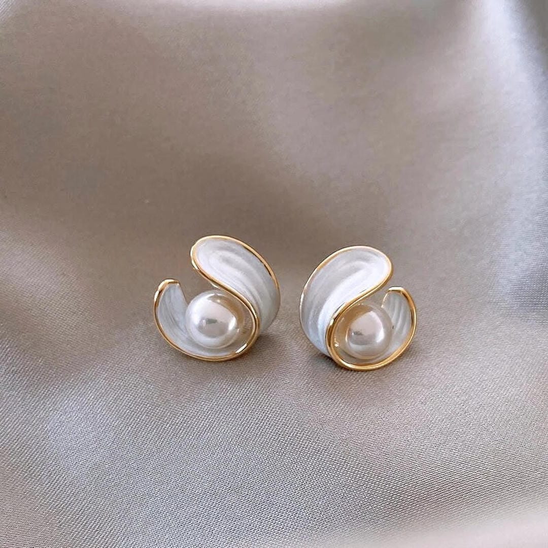 Hope - White Stone Stud Earrings