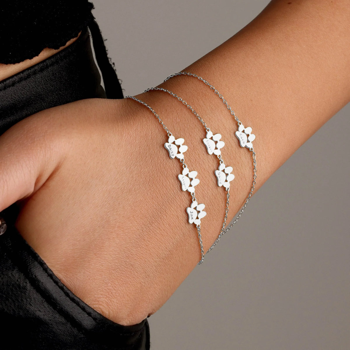 Ariel - Paw Print Name Bracelet