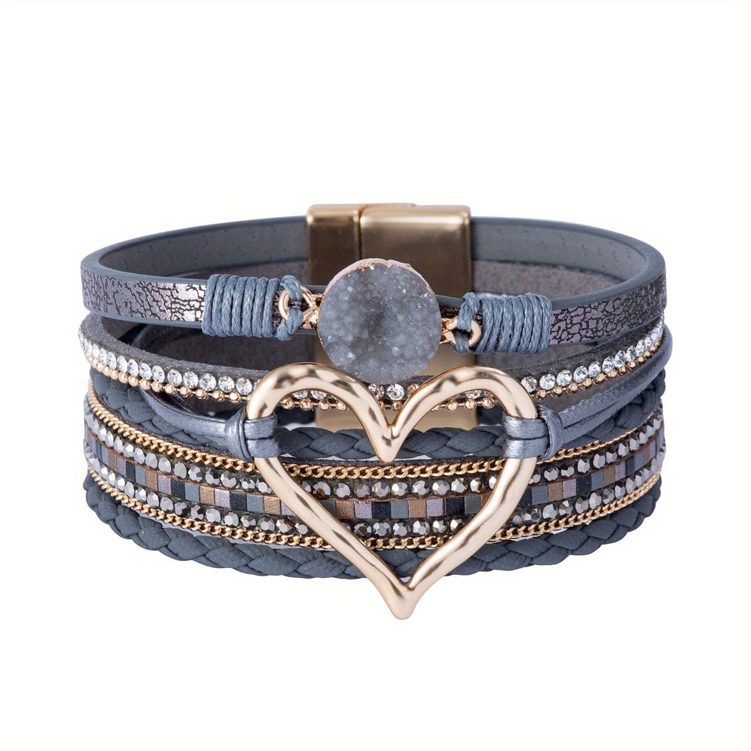 Marilyn - Layered Cord Heart Bracelet