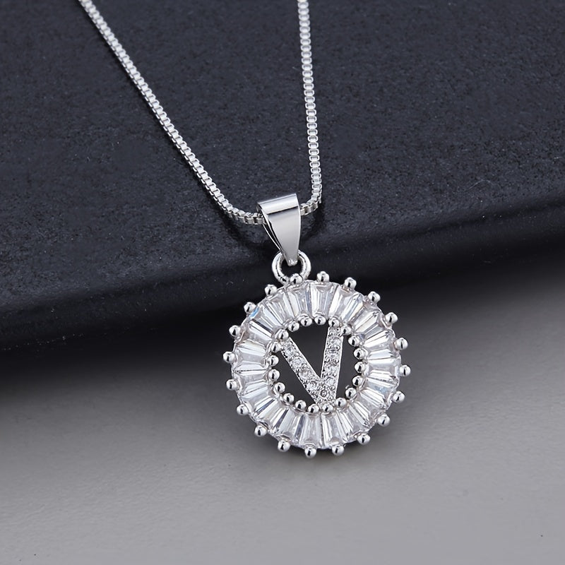Joyce - Round Initial Pendant Necklace