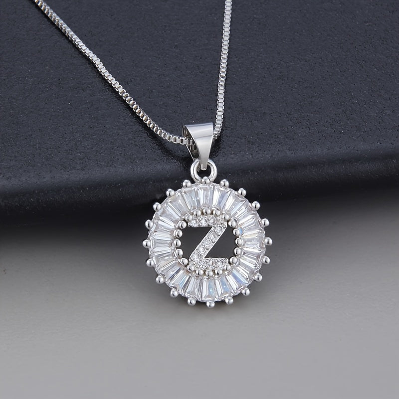 Joyce - Round Initial Pendant Necklace