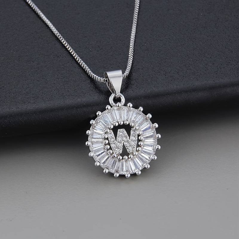 Joyce - Round Initial Pendant Necklace