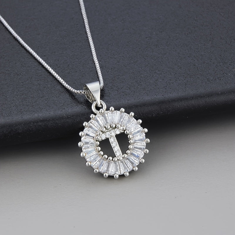 Joyce - Round Initial Pendant Necklace