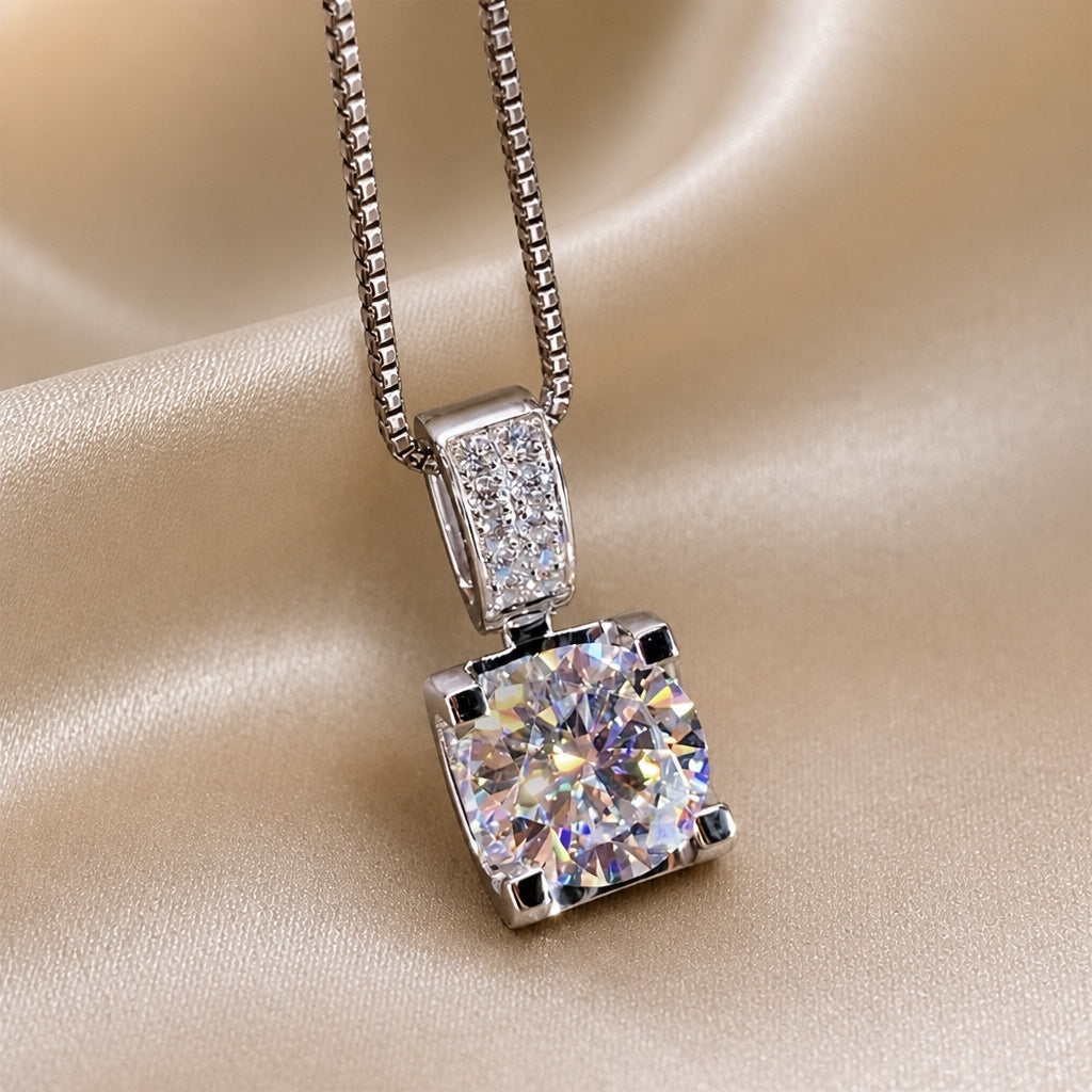 Gabrielle - Cushion Stone Pendant Necklace