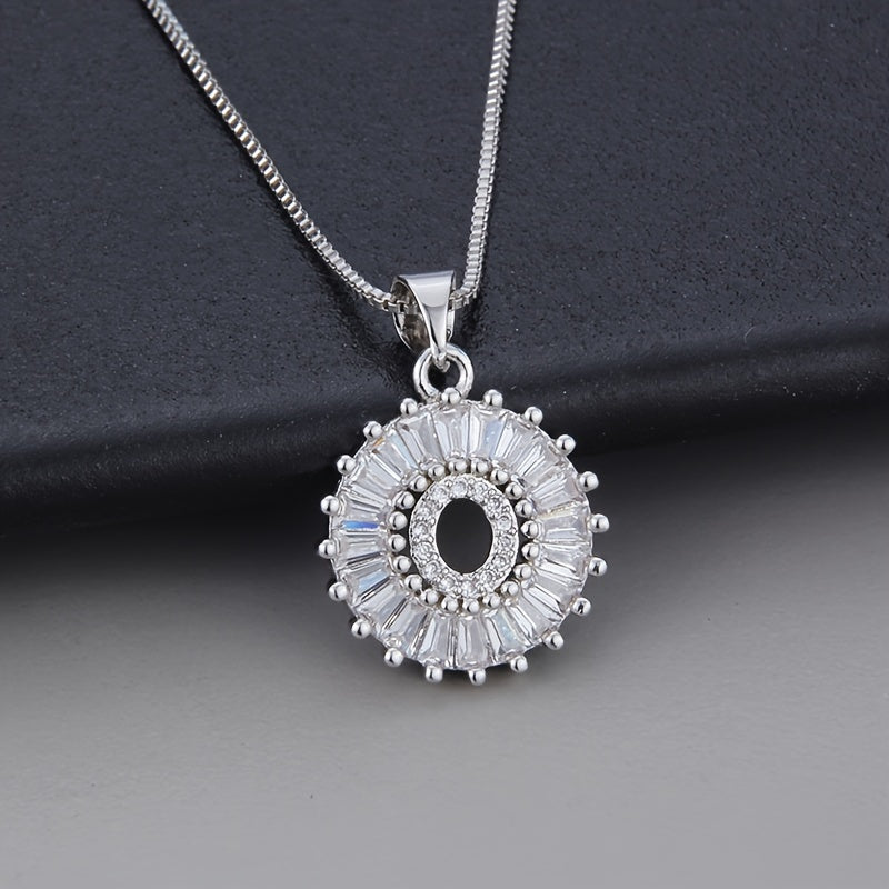 Joyce - Round Initial Pendant Necklace