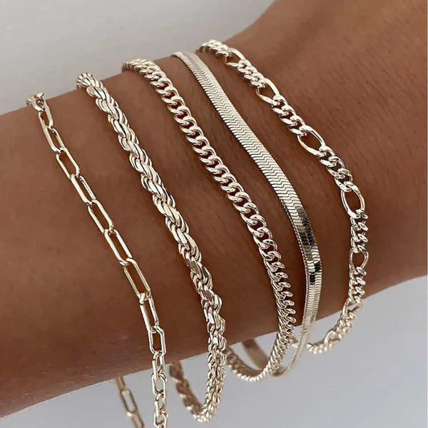 Dawn - Five Piece Chain Bracelet Set