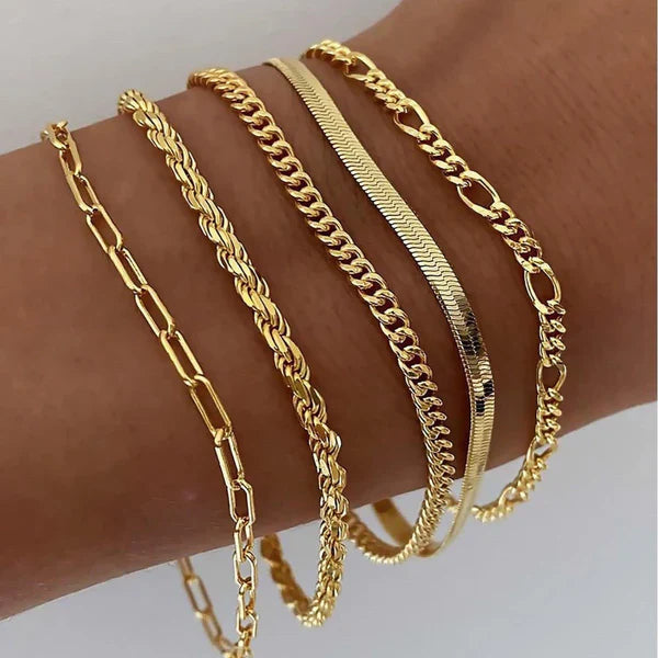 Dawn - Five Piece Chain Bracelet Set