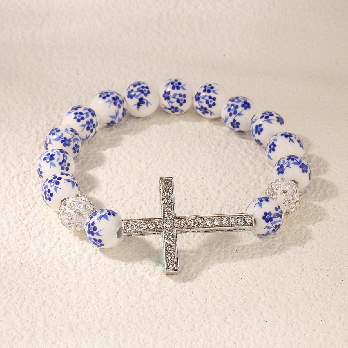Adrienne - Blue Ceramic Bead Charm Bracelet