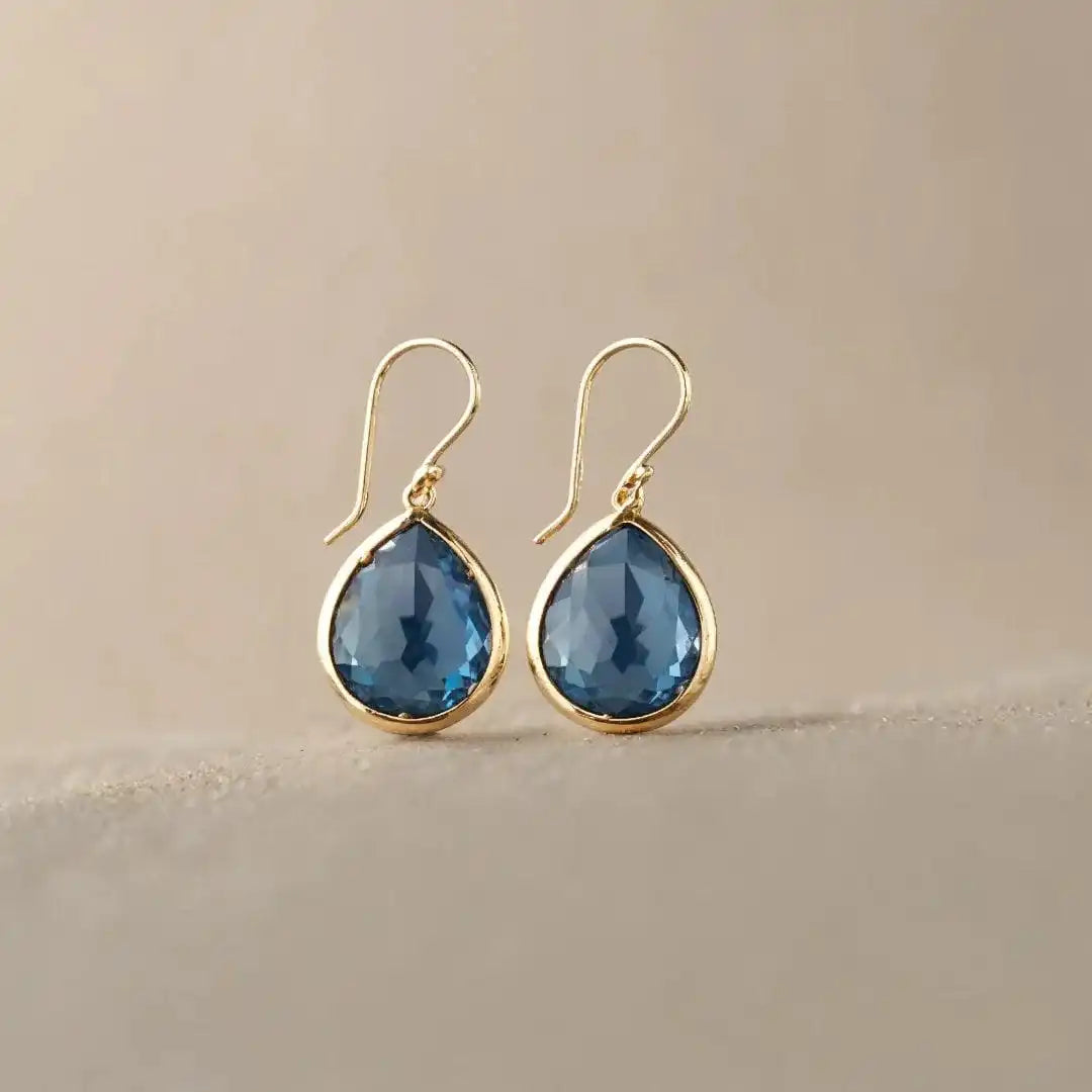 Lena - Blue Teardrop Earrings