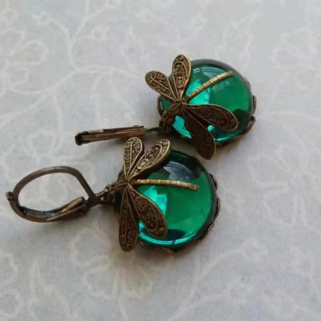 Eileen - Gold Dragonfly Earrings