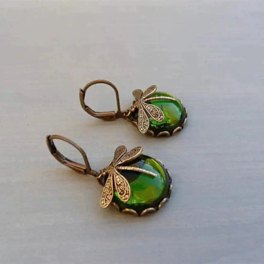 Eileen - Gold Dragonfly Earrings