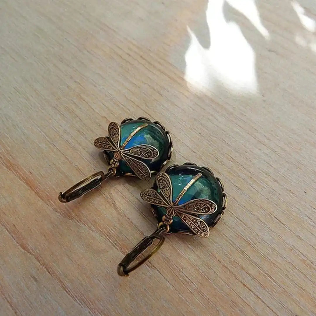 Eileen - Gold Dragonfly Earrings
