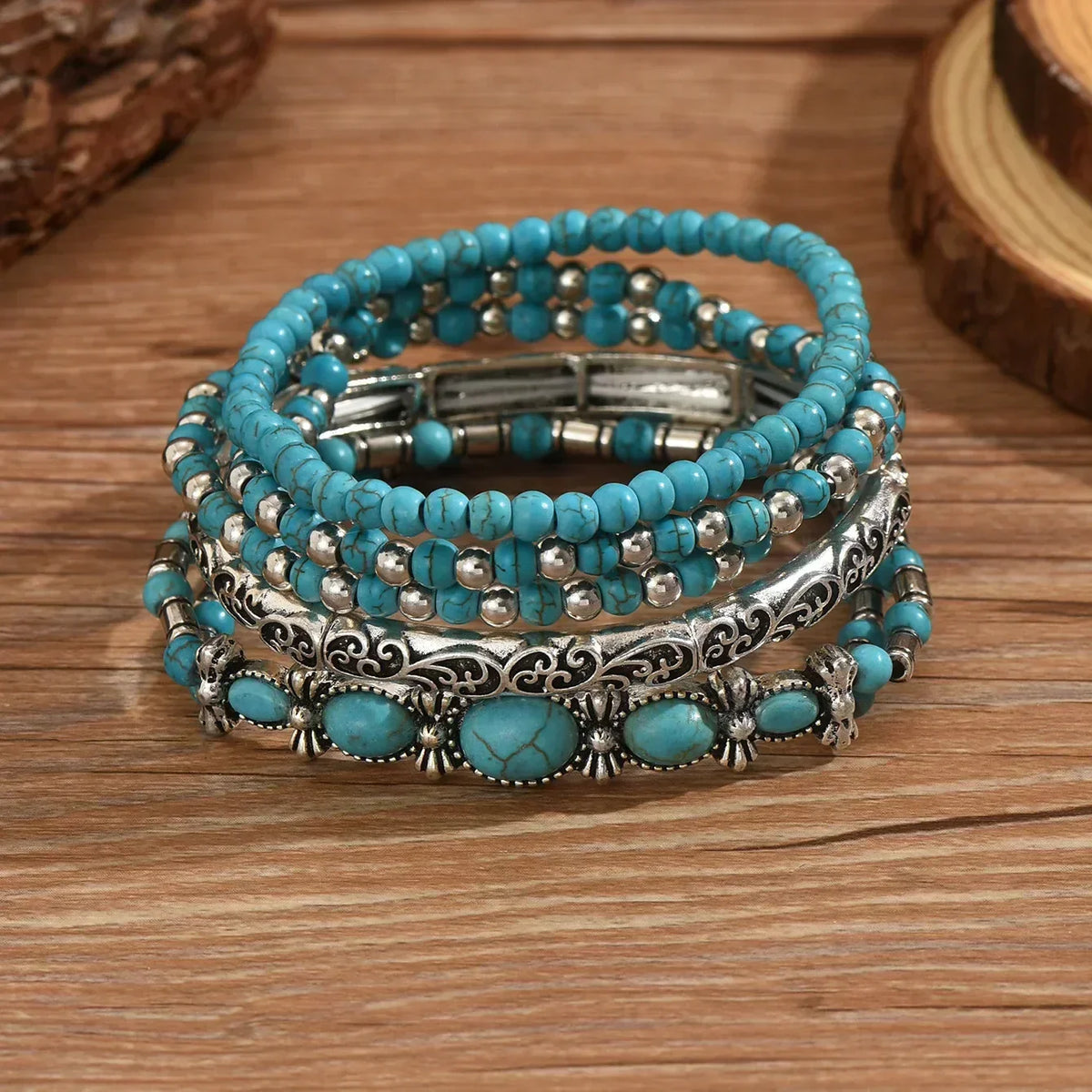 Lavinia - Turquoise Blue Layered Bead Set