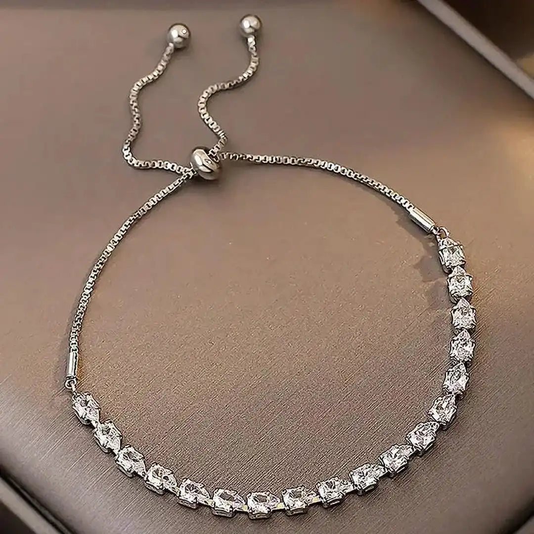 Della - Adjustable Square Stone Bracelet