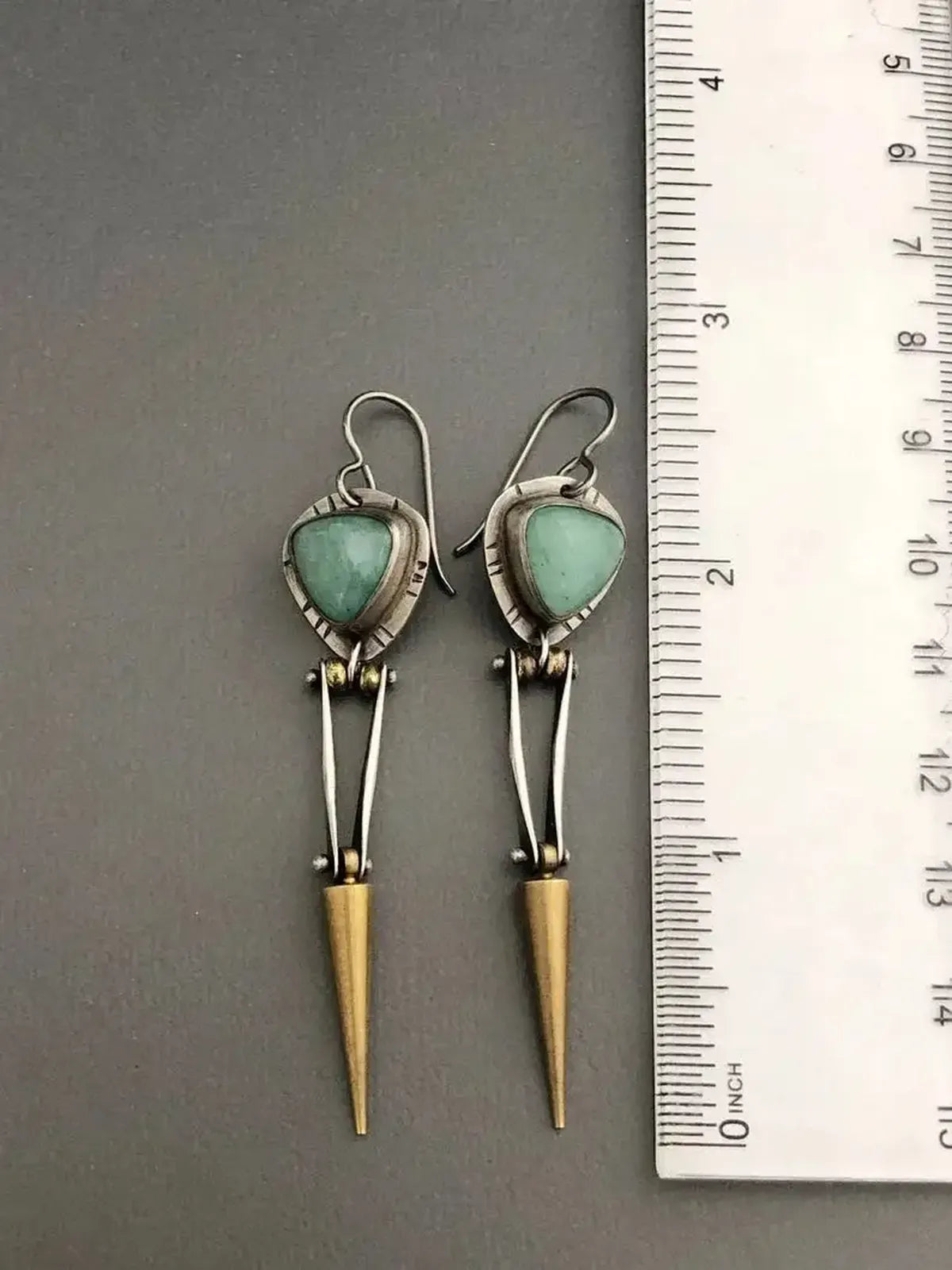 Gillian - Triangle Stone Bar Drop Earrings