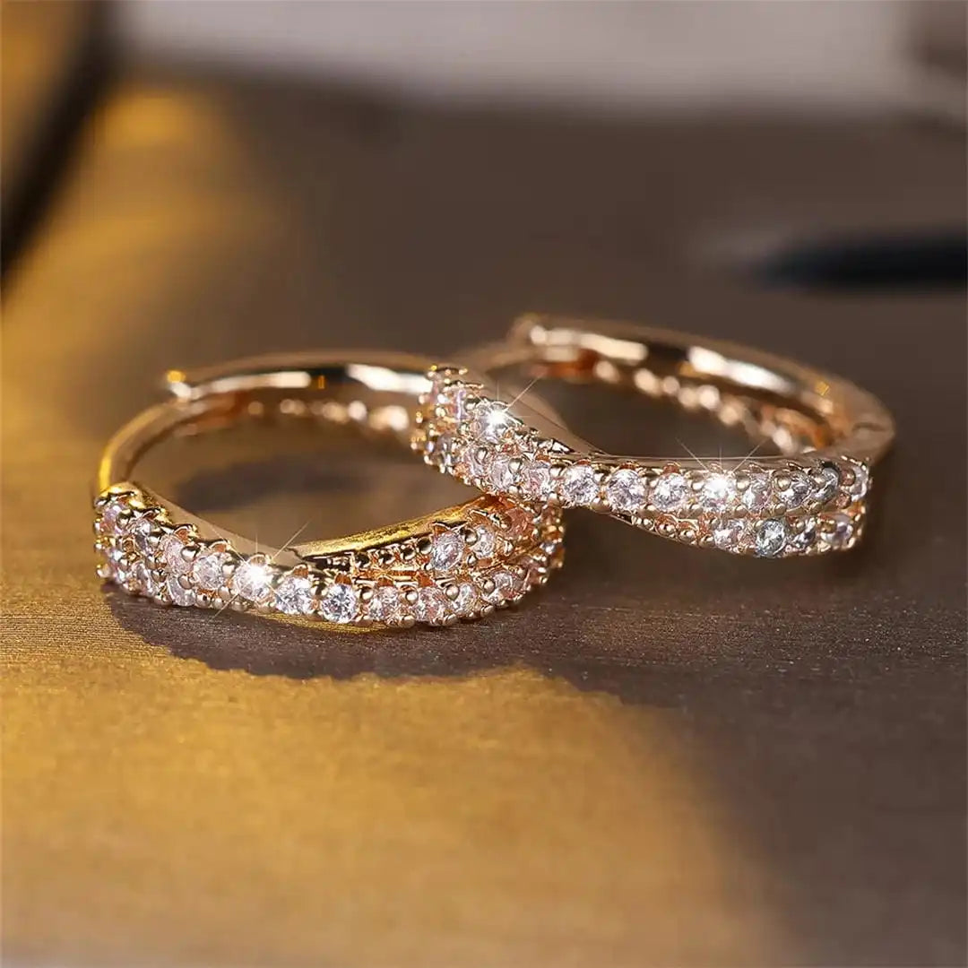 Sandra - Crossed Hoop Earrings