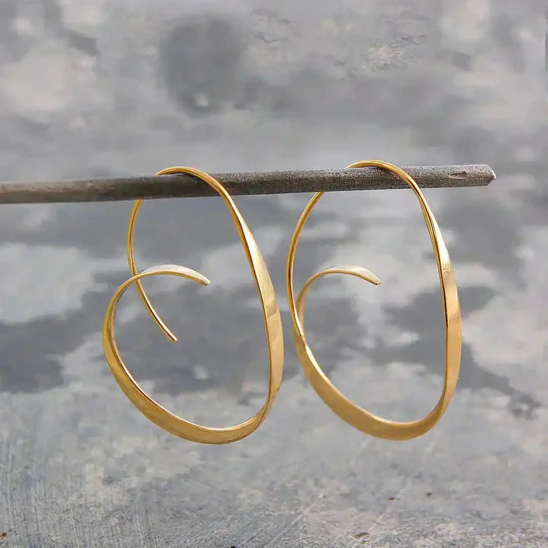 Esther - Open Spiral Drop Earrings