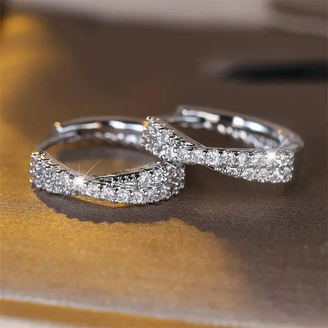 Sandra - Crossed Hoop Earrings