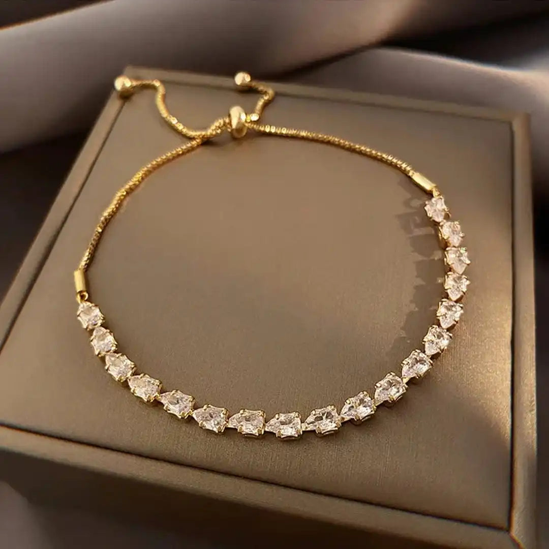 Della - Adjustable Square Stone Bracelet