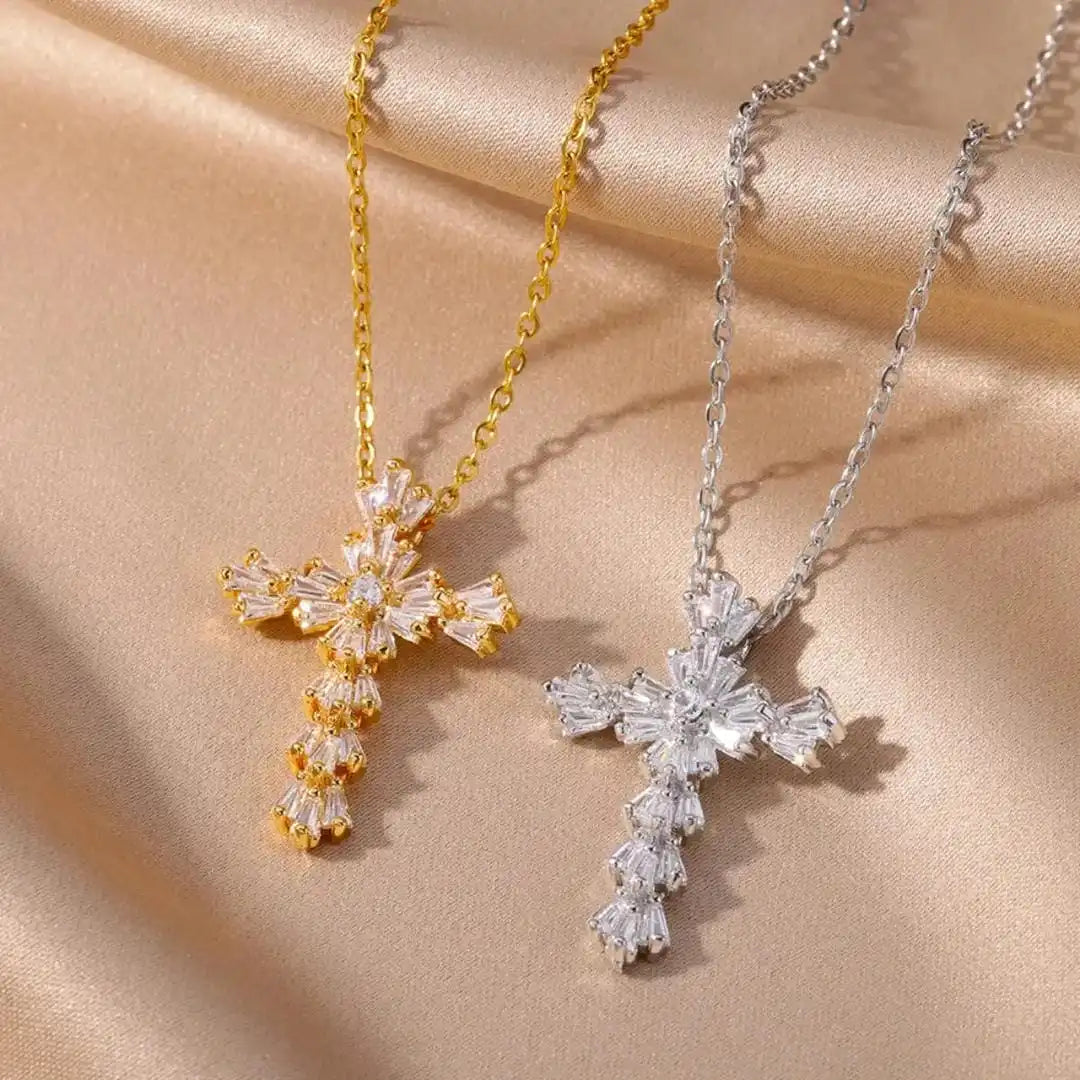 Alma - Sparkling Cross Pendant Necklace
