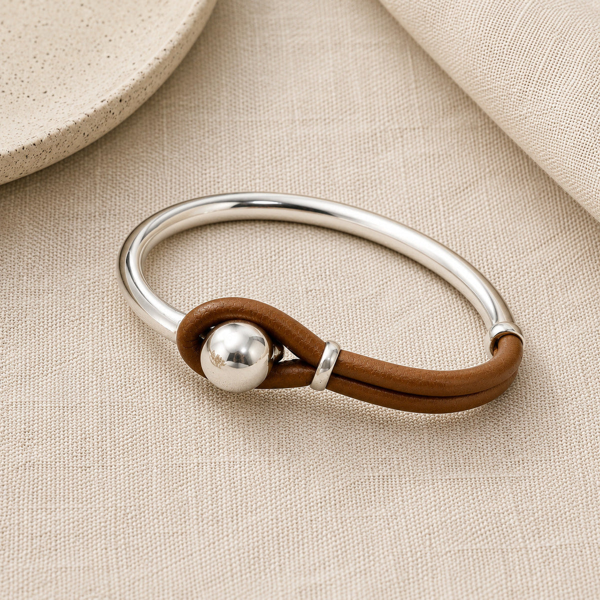 Fay - Brown Cord Heart Charm Bracelet