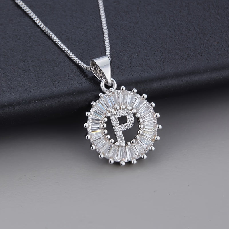 Joyce - Round Initial Pendant Necklace
