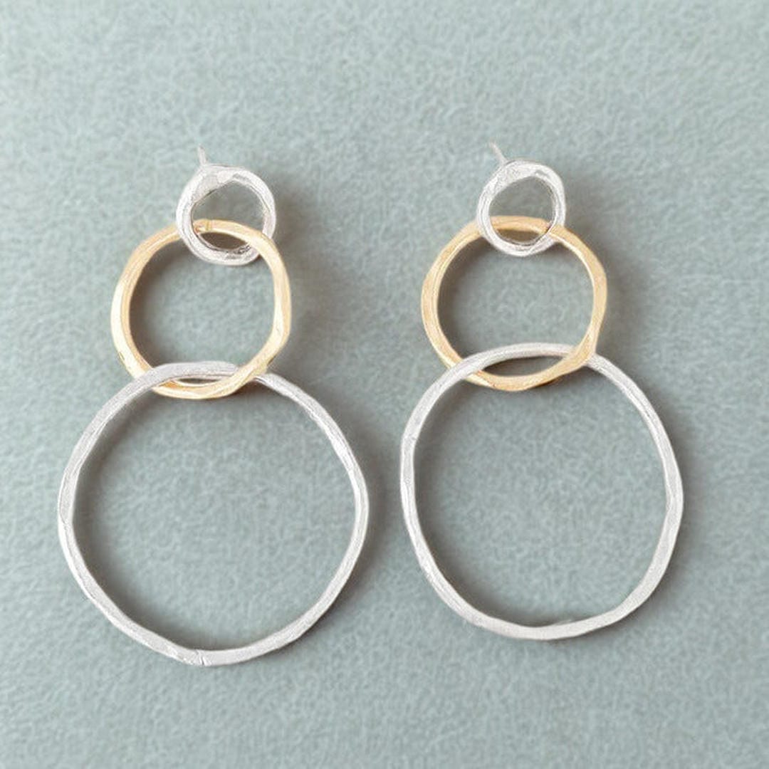 Mary - Two-Tone Hoop Earrings