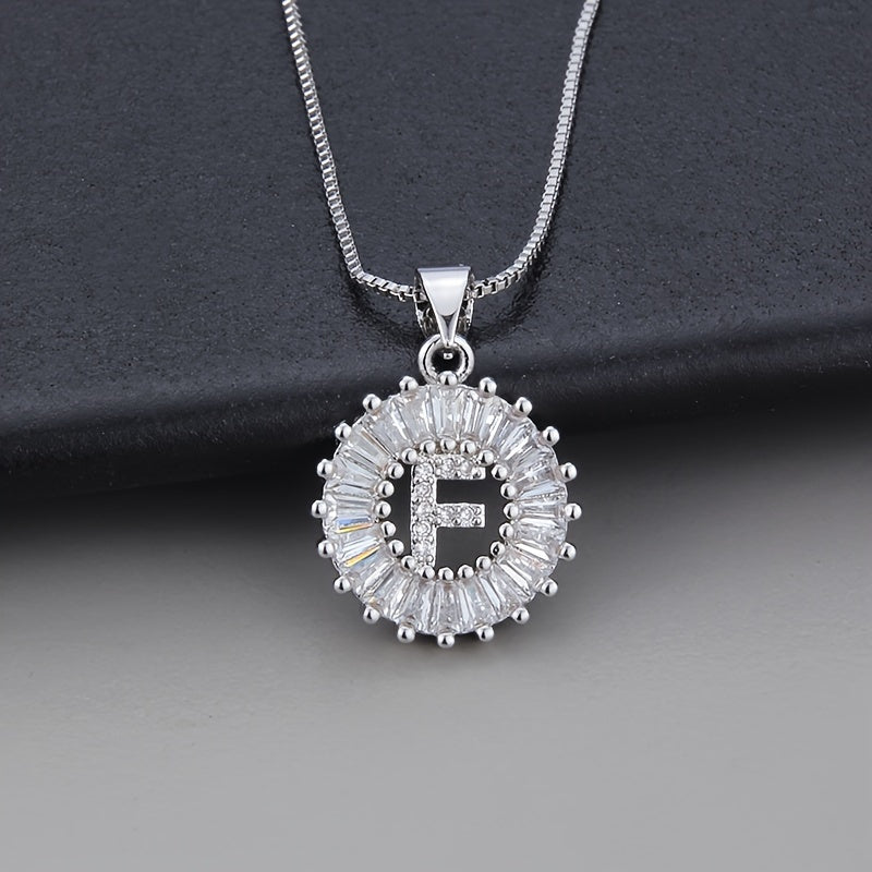 Joyce - Round Initial Pendant Necklace
