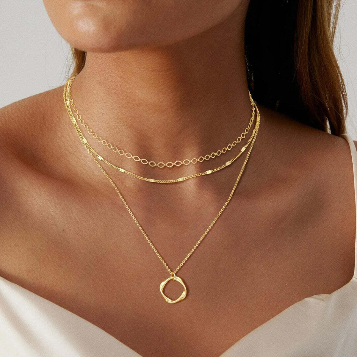 Hattie - Layered Gold Circle Necklace