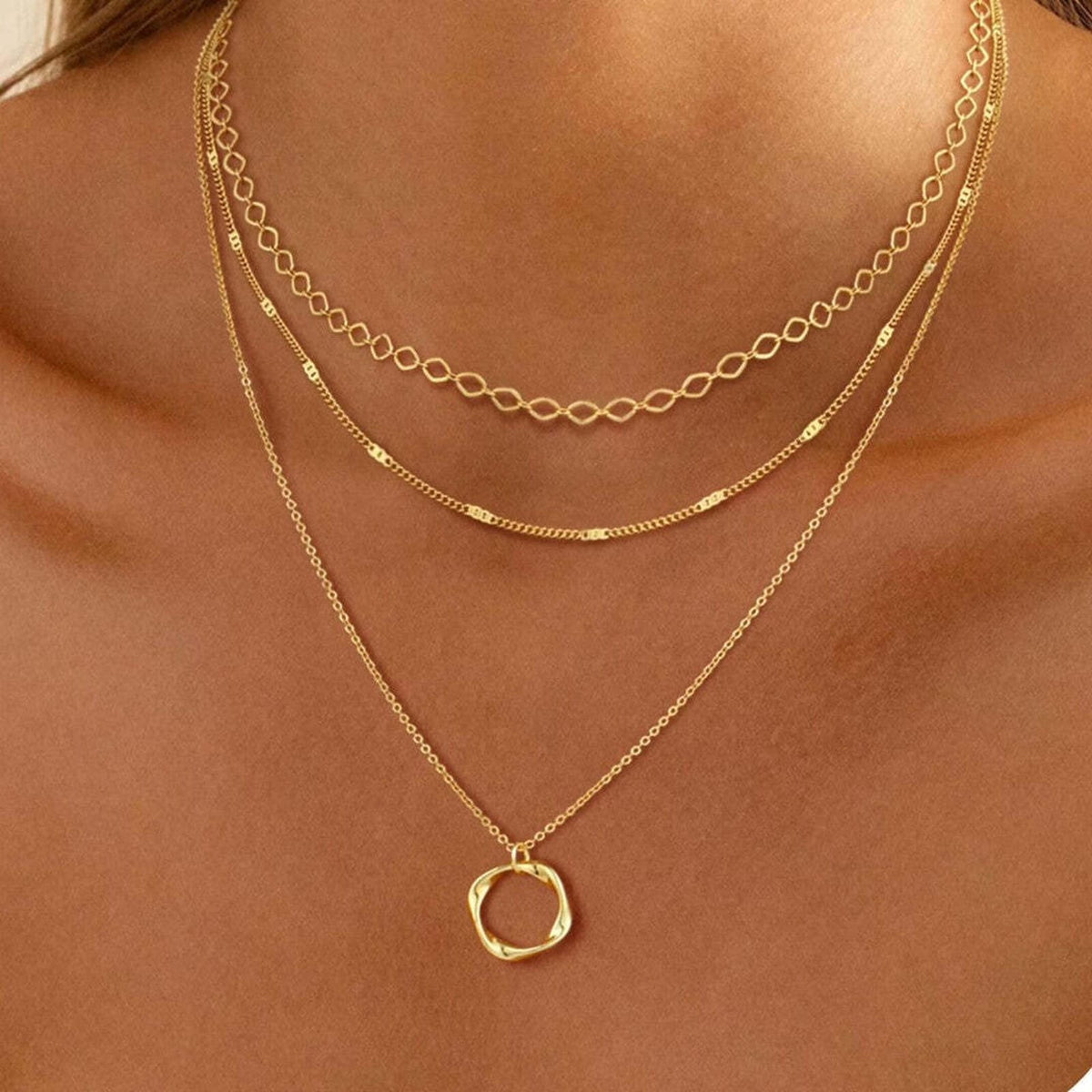 Hattie - Layered Gold Circle Necklace