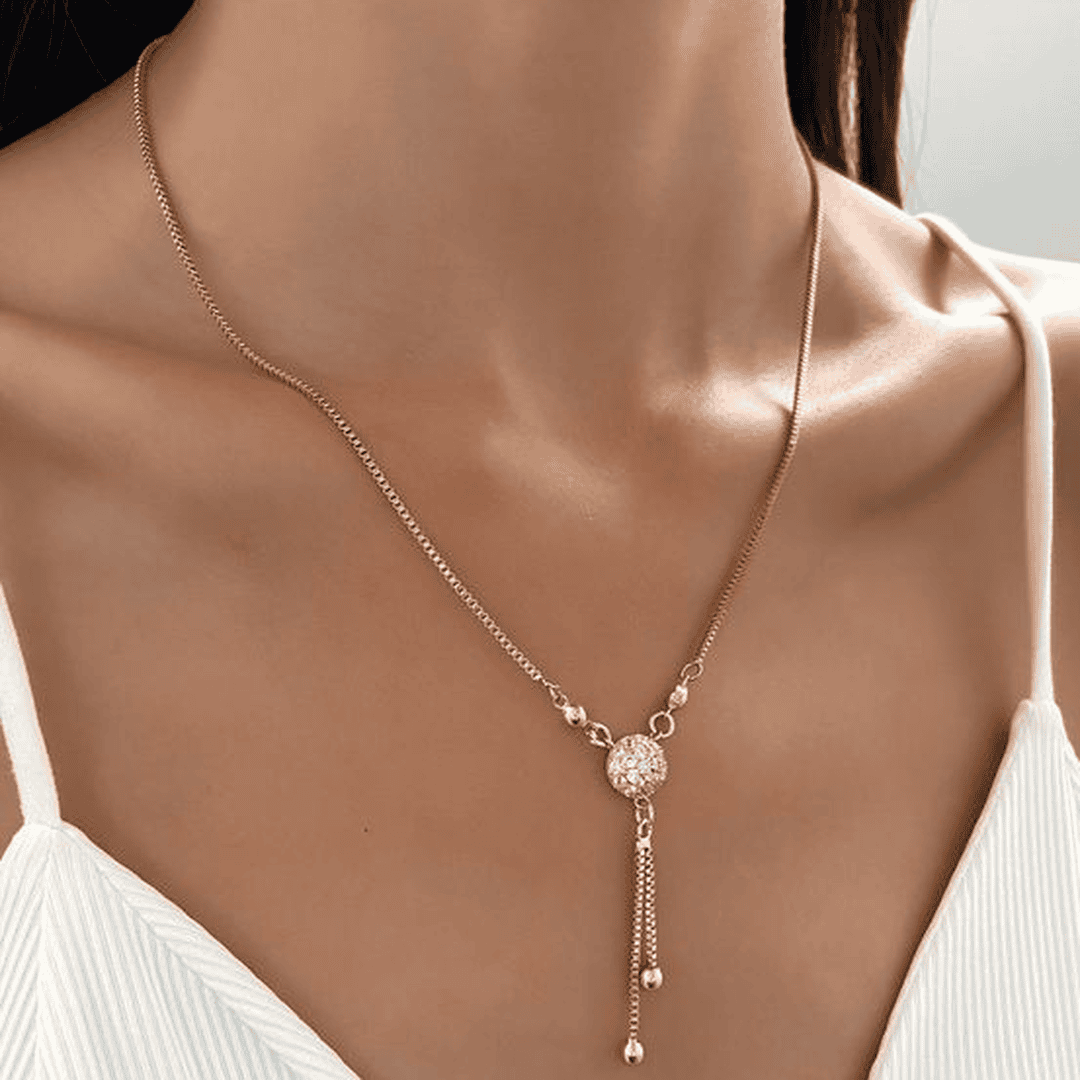 Gina - Gold Drop Pendant Necklace