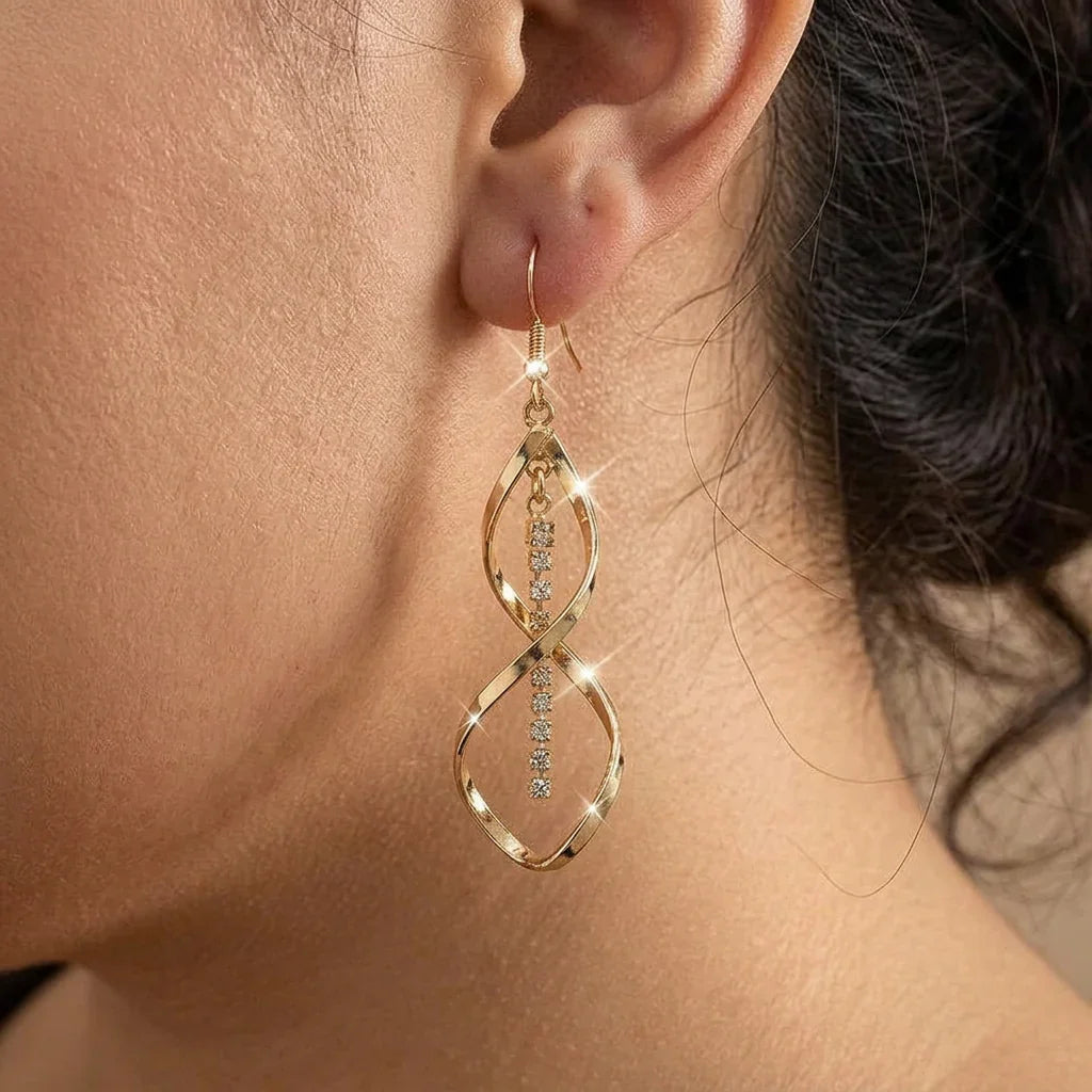 Daria - Gold Spiral Drop Earrings
