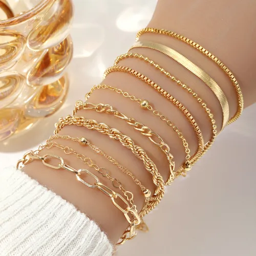 Candace - Gold and Pearl Style Stacking Set