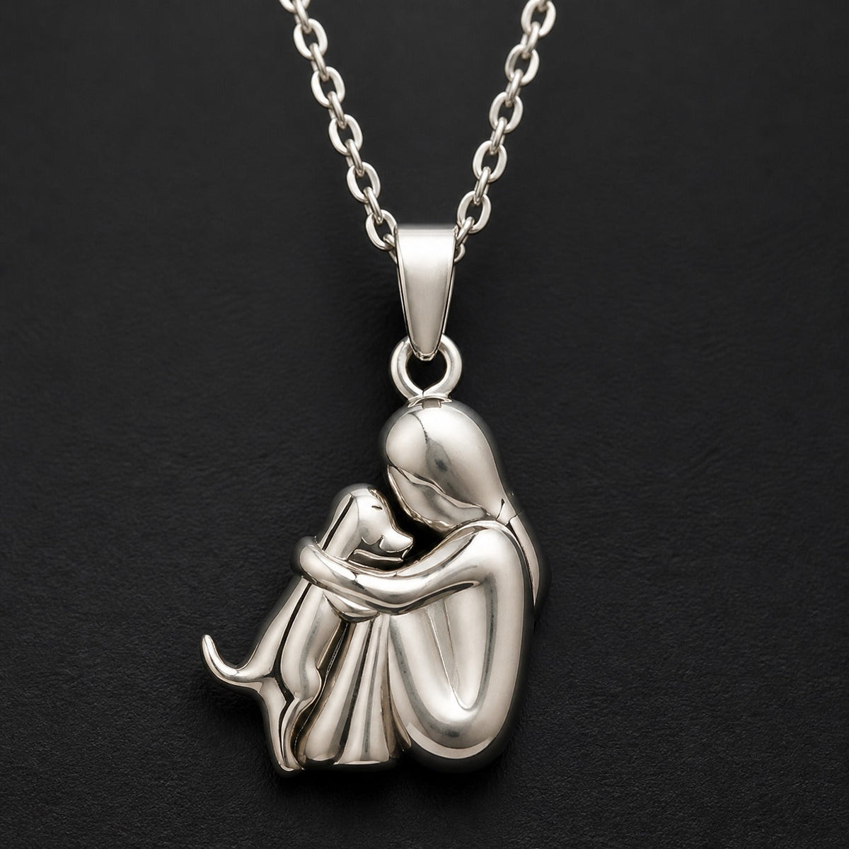 Arlene - Dog Embrace Pendant Necklace