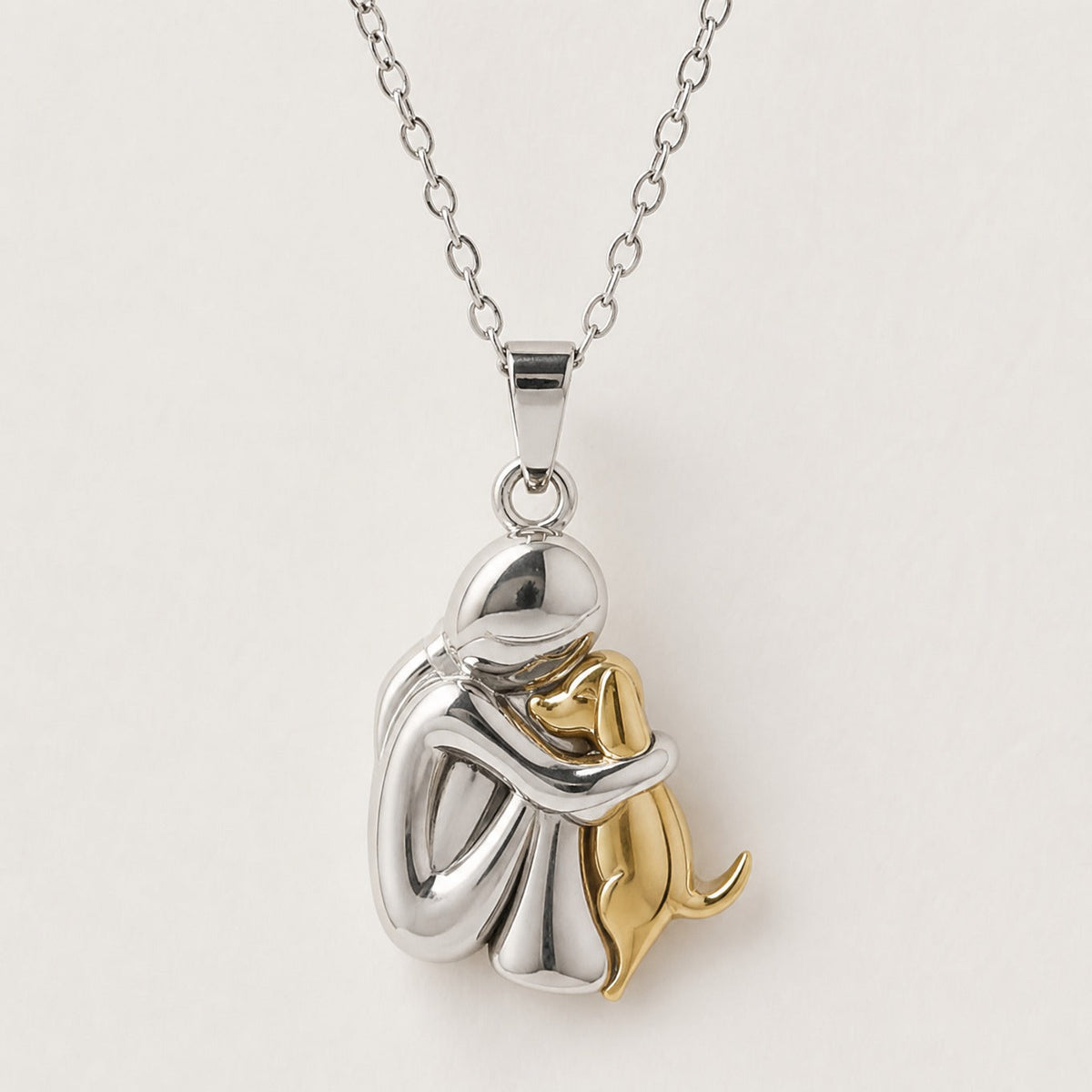 Arlene - Dog Embrace Pendant Necklace