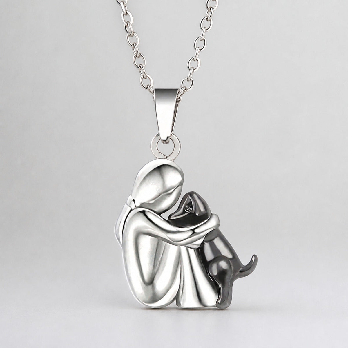 Arlene - Dog Embrace Pendant Necklace