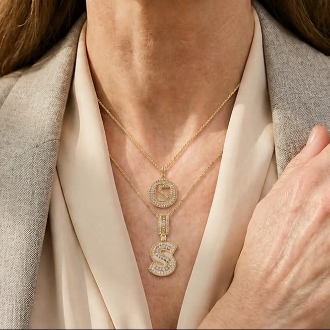 Edna - Initial Letter Necklace Set